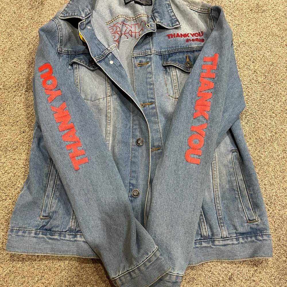 Brooklyn Cloth Thank you for nothing Jean jacket.